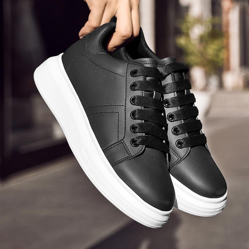 Genuine Leather Mens Sneakers New Designer Casual Shoes Fashion Male Skateboard Footwear All-match Thick Bottom Tenis Masculino