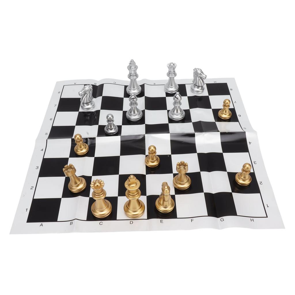 International Chess Set Wearproof International Chess Pieces Board Set with Storage Iron Box for