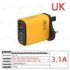 40W Multi-port Charger with 2 USB & 2 PD Ports, EU/US/UK Plug Adapter