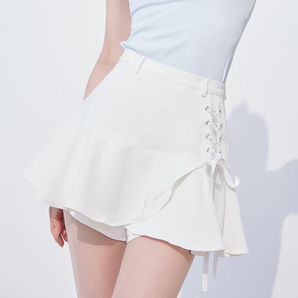 J Jane Lace-Up Flower Culottes (White)