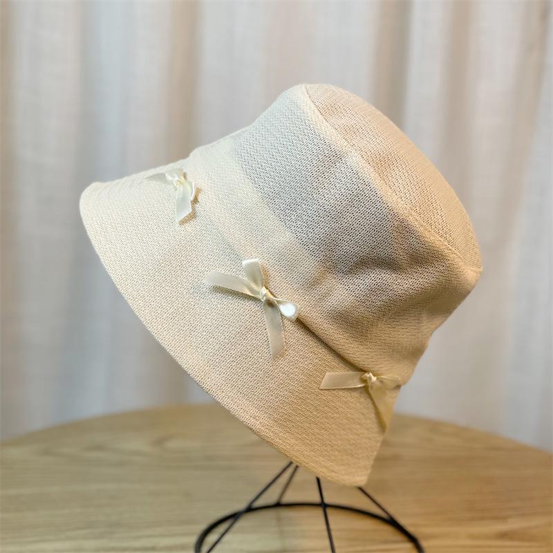 Fisherman Bow Thin Hat Womens Summer Fashion Breathable Sun Hat Sunscreen Hat