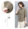 Casual Cotton Linen Long Sleeve Shirt for Women - 2024 Spring/Autumn Plus Size Fashion Loose Fit Top
