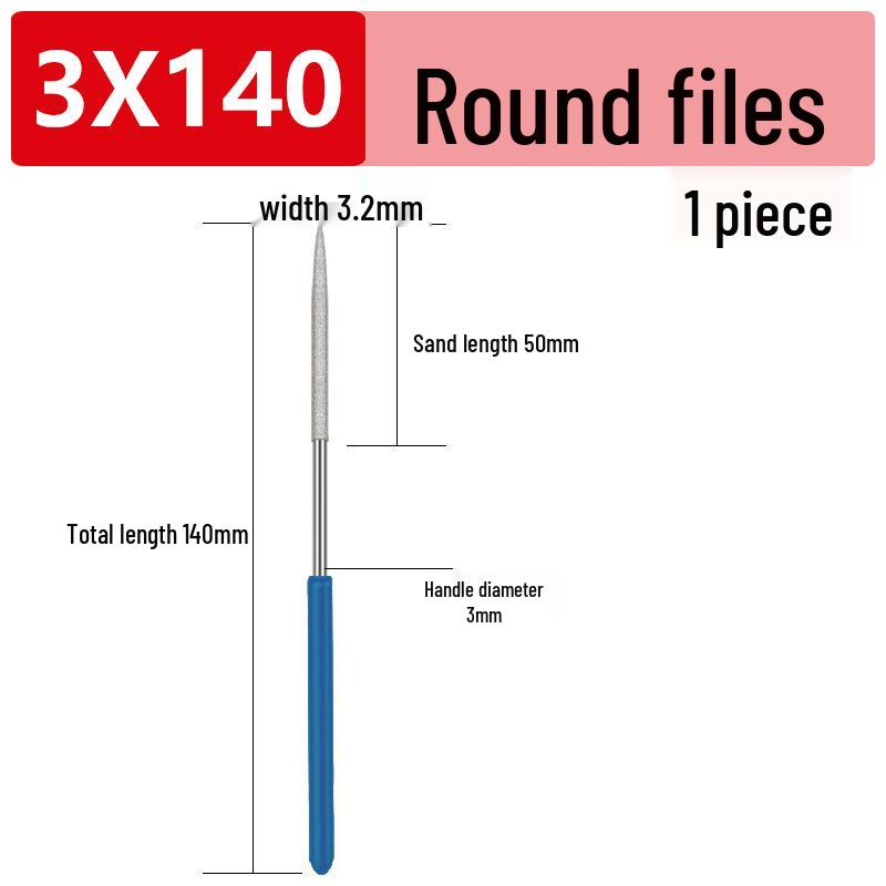 Nickel-Plated Diamond Files: Flat, Round, Square & Cylindrical