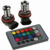 Pacote Com 2 Lâmpadas de Neblina RGB H8/h11 Luzes de Neblina LED RGB Multicoloridas Lâmpadas de Condução Controle Remoto Lâmpada de Substituição H8/h11
