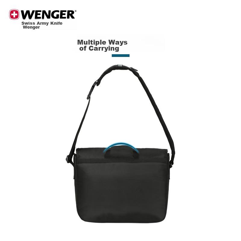 WENGER Swiss Army Knife, 14-Inch Laptop Bag, Free Shipping, Business Bag, Trendy Backpack, Black Travel Bag for Work Trips
