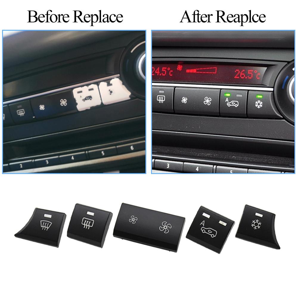 Car Dashboard Air Conditioner AC Button Key Venlitation Auto Knob Switch Cap For BMW X5 X6 E70 E71 E72 2007-2014 64119310445