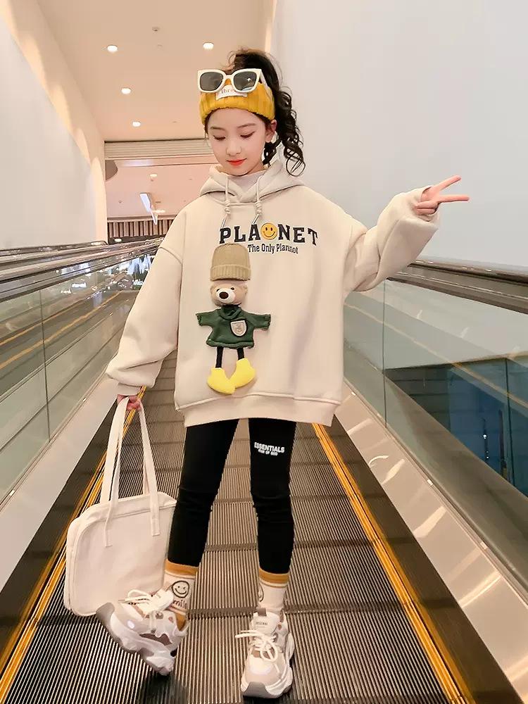 

Модная флисовая толстовка для девочек 2025: Стильный осенне-зимний топ для детей 150 cm