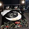 3-teiliges Mond- und Pilz-Bettwäsche-Set Böhmisches Nachtgarten-Muster Florales Thema Bettbezug-Set Dunkle Ästhetik Schlafzimmer-Dekor