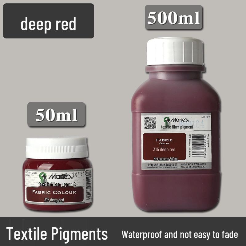 Mali 50ML Pigmento Tessuto Impermeabile per Pittura a Mano - Pittura in Fibra DIY Resistente allo Sbiadimento