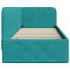 Corner Bed Frame Turquoise 80 X 200 Cm Velvet