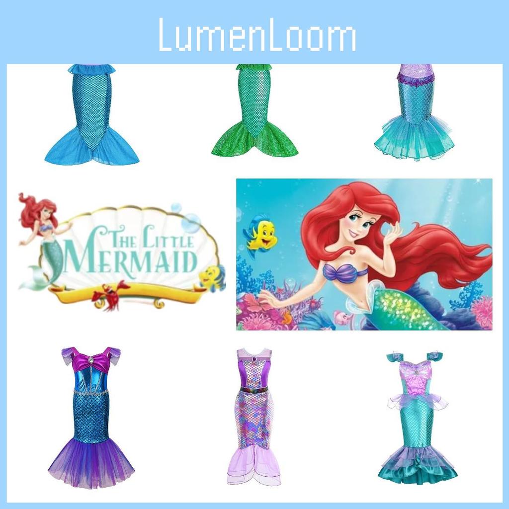 Girl's Little Mermaid Ariel Princess Dress Cosplay Costume For Children Beautiful Mermaid Skirt For Girls' Parties And Performances