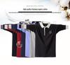 Men's Plus Size Long Sleeve Polo T-Shirt with Embroidery Design