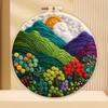 CHENISTORY Wool Felt Painting Diy Creative Making Wool Felt Kit With Embroidery Colorful Scenery Needle Wool Painting Complete K