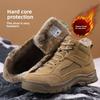 Fleece-lined Work Shoes for Men Woman Winter Steel Toe Boots Thickened Warm Woman Anti-smashing Working Shoes Men Protective