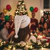 Glitter White Plush Christmas Hat Gold/Silver Foil Snowflakes/Stars Xmas Party Hat  Winter