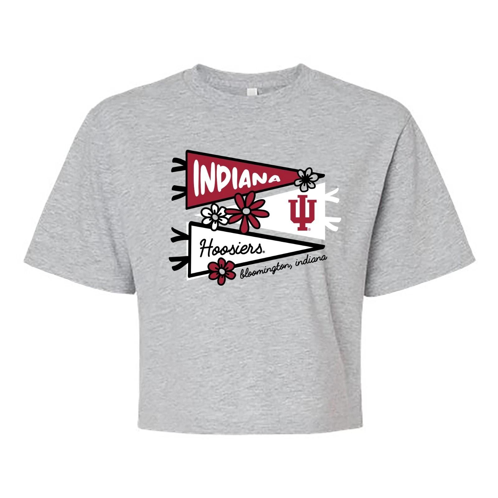 Indiana Cute Pennant Women s Fine Jersey Boxy Tee - Heather Grey 4XL