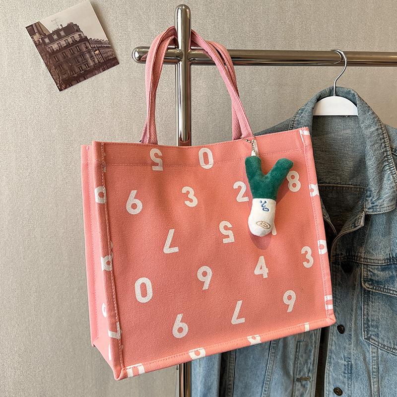 Korean Large-capacity One-shoulder Tote Bag for Women Fashionable Wearing Mommy Bag Student Class Canvas Bag