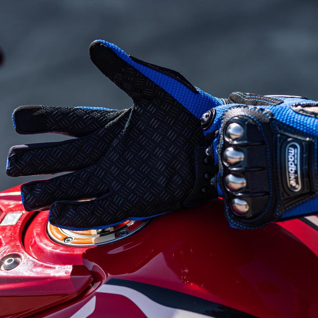 ILM Motorbike Glove, Knuckle Guard, For Summer/Winter, Men's, Women's, Blue