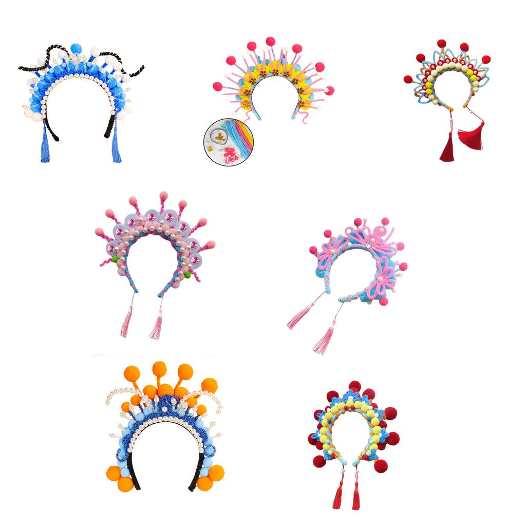 DIY Beijing Opera Headband Craft Set for Girls Children Festival Birthday Gift Children's DIY Beijing Opera Characters