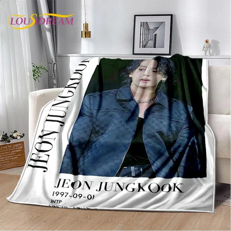 3D Kpop Jeon Jung Kook Jk JIMIN Star Blanket,Soft Throw Blanket for Home Bedroom Bed Sofa Picnic Travel Office Cover Child Gift