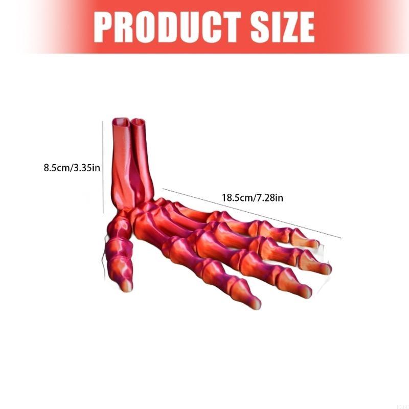 Realistic Poseable Halloween Skeleton Hand Sculpture Movable Human Skull Palms Model For Themed Decorations HX6C