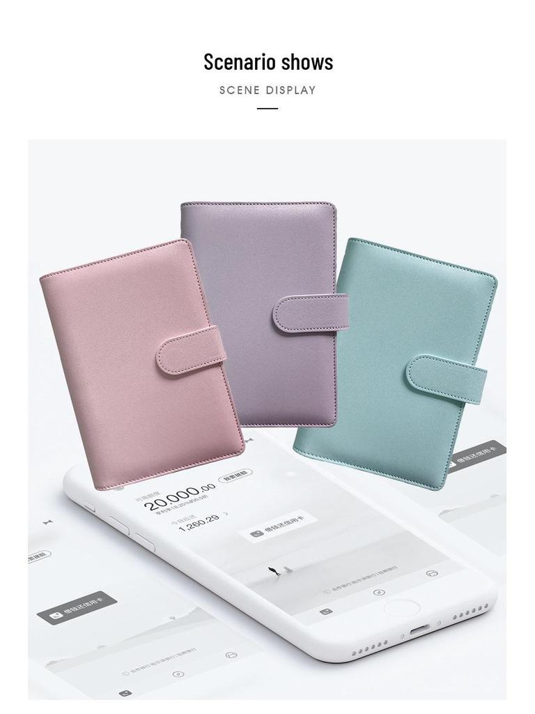 A6 Pink Budget Envelope Set: 16 Plastic Pockets with PU Leather Cover and Magnetic Buckle Binder