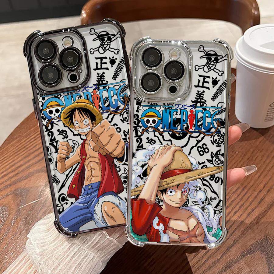 One Piece Luffy Cute Case for Apple iPhone 13 12 11 Pro Max 17 Air 16 15 14 Plus 16e Clear Cover