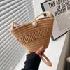 New Casual Cotton Woven Women Handbag Small Weaving Shelll Summer Beach Bag Shopper Tote Ladies Travel Shoulder Crossbody Bags