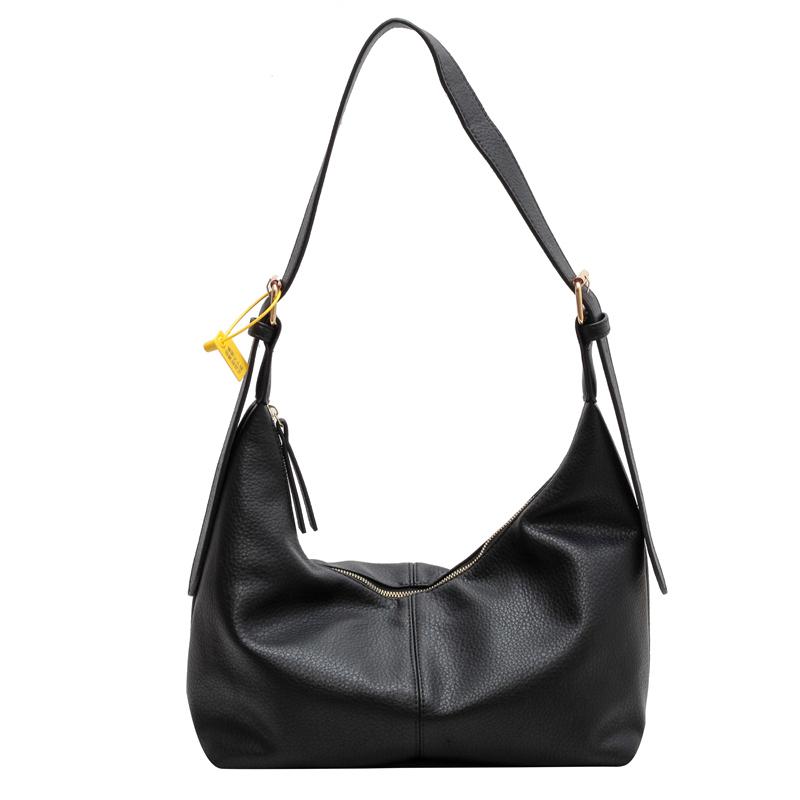 MOODS Lychee Pattern Tote Bags For Women  Latest Branded Shoulder Hobo Bag Soft PU Leather Retro Large Capacity Shopper Tote