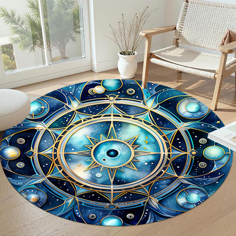 Stars Moon Round Floor Mat Design for Kitchen Decorate room Balcony Entryway Antislip Round Carpet Decorate Offices Birthday Christmas Gift