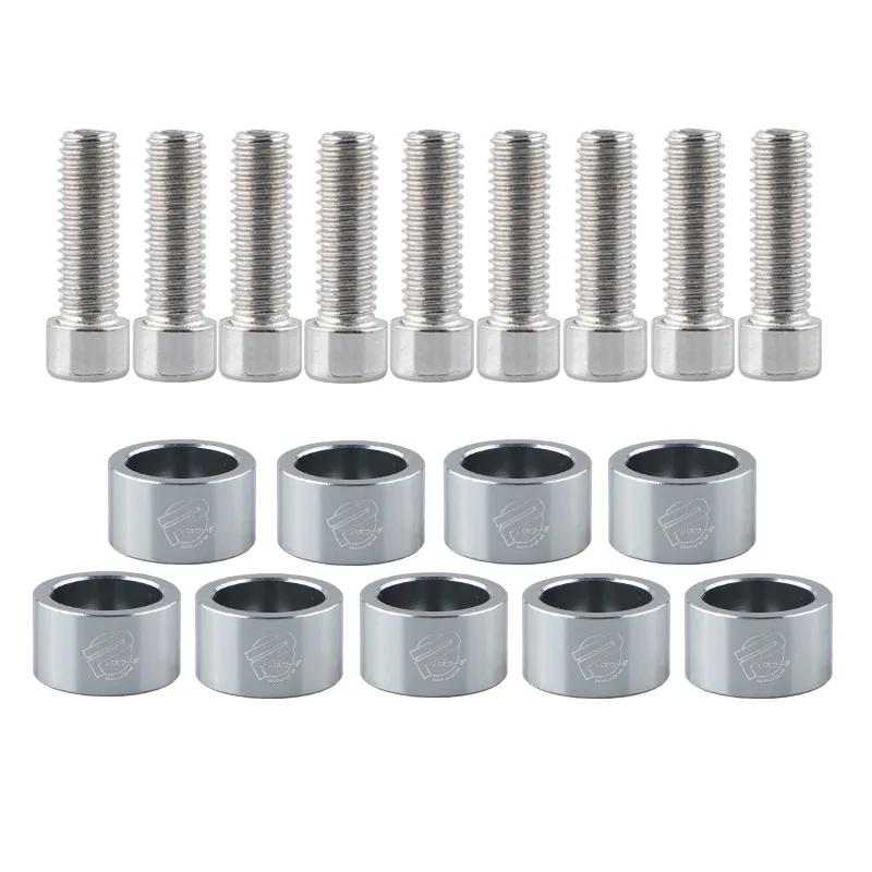 JDM M8 9 Pcs/Pack Aluminum Fender Washers and Bolt for  Honda Civic B/D/K series Air Inlet Manifold Engine Decorative Gasket