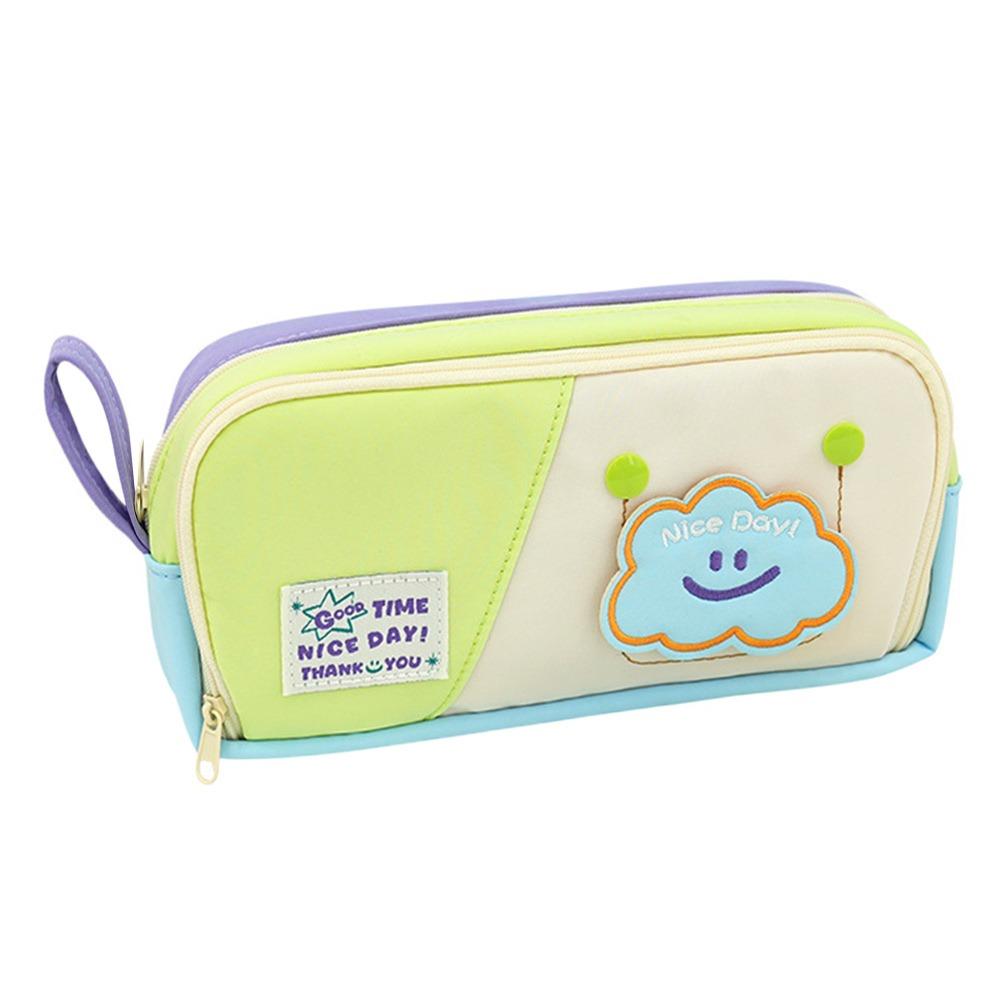 Handheld Pen Bag Contrast Color Stationery Bag Stationery Storing Bag  School Office