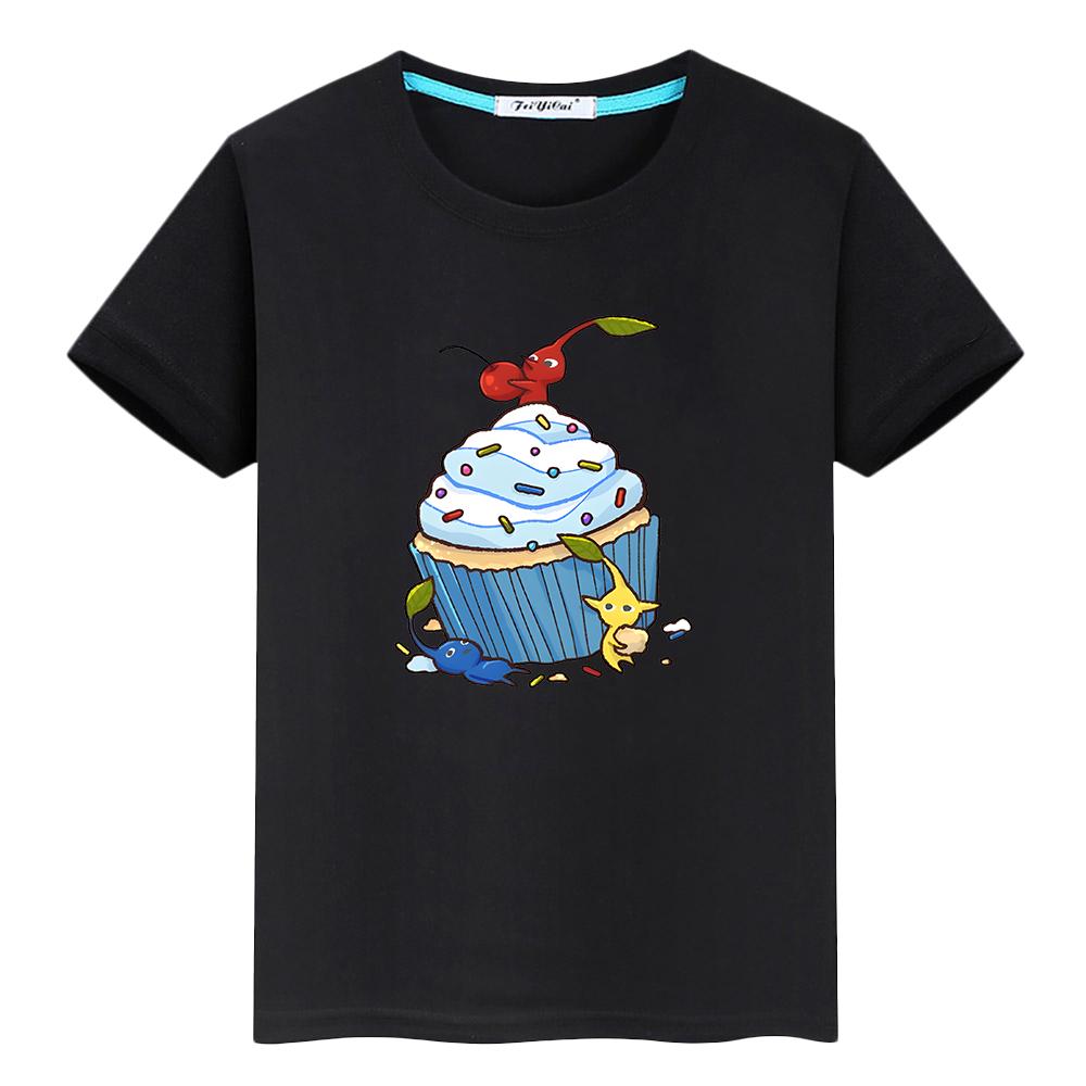 Футболка для детей с принтом Pikmin Кавайная Аниме Топы Y2k Мультяшная Футболка с символикой Гордости Мальчик Девочка Хлопковая Одежда 2T
