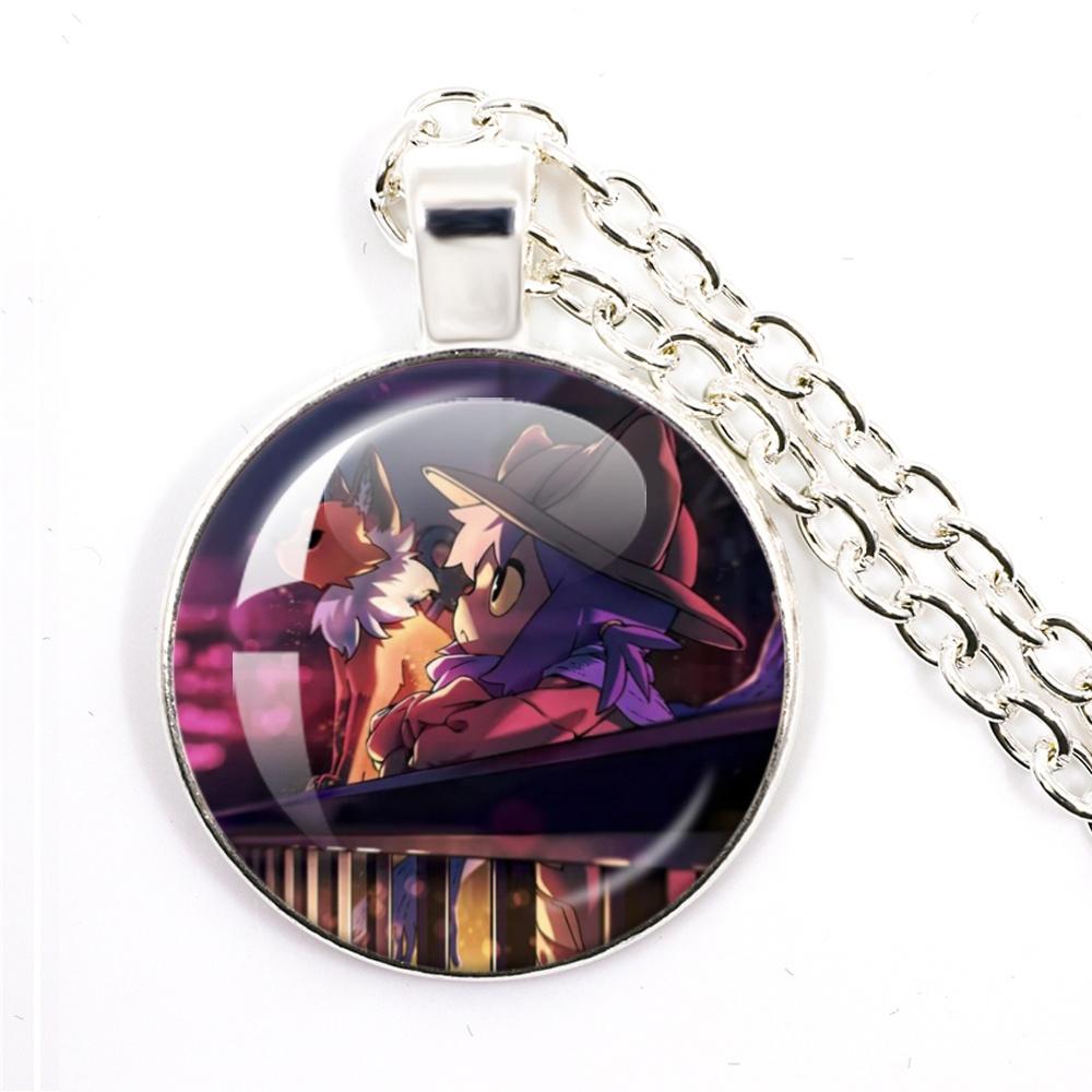 Niko Oneshot Necklace Anime Creative Cartoon Niko Pancakes Glass Cabochon Pendant Necklace Charm Jewelry Gift Jewelry
