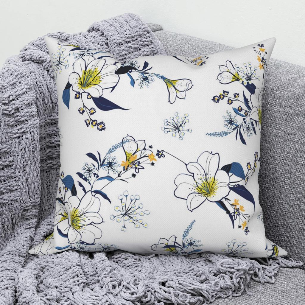 Modern Sofa Pillow Cover Living Home Decor Tropical Flower Decorative Cushion Throw