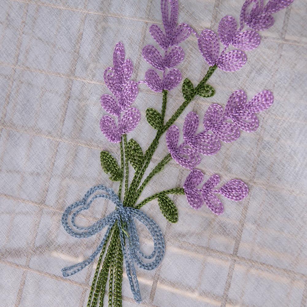 Flower Embroidery Short Curtain Pastoral Shade Kitchen Curtains Half Curtain Short Panel Drapes