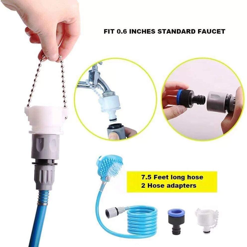 Dog Shower Sprayer with 2.5m Hose, Universal Joint, Pet Brush Tool for Bathing, Grooming, and Massage