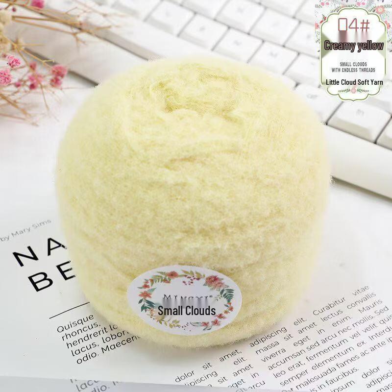6-Strand Mousse Cloud Soft Scarf Hat Crochet Kit - Handmade Snow-Step DIY Milk Waffle Stitch Yarn