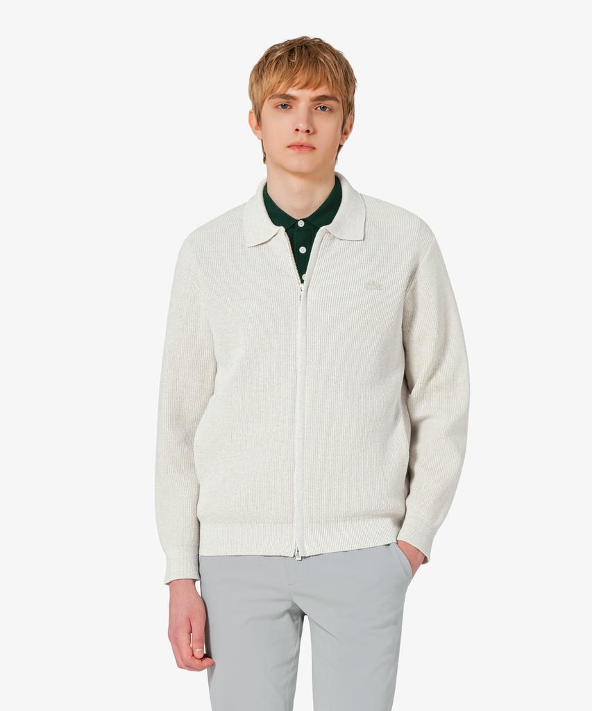 Lacoste Men'S Rib Collar Zip-Up Cardigan Ah403E-56G S7G