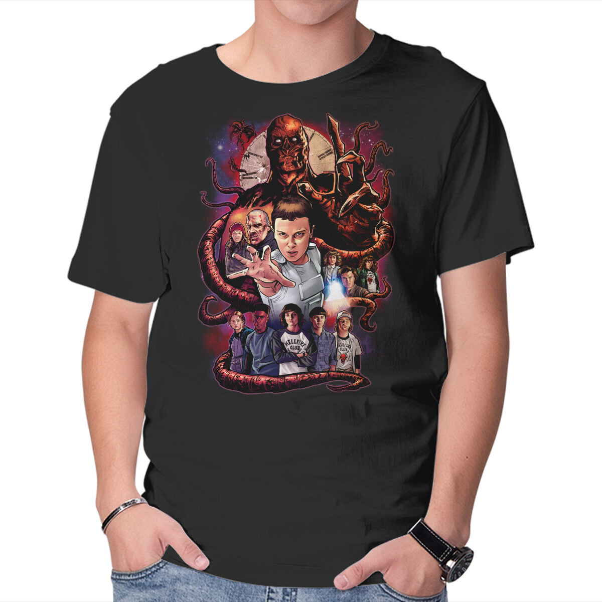 Unisex Crew Neck T-Shirt Inverted World Graphic Short Sleeve Casual Tee XXXXL