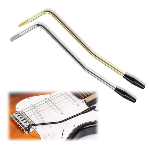 

HAUUFENN 5mm Threaded Tremolo Arms (Set of 2) (Silver & Gold) for Stratocaster-Style Electric Guitars, Stainless Steel, Single Tremolo Arm Bar with Bl