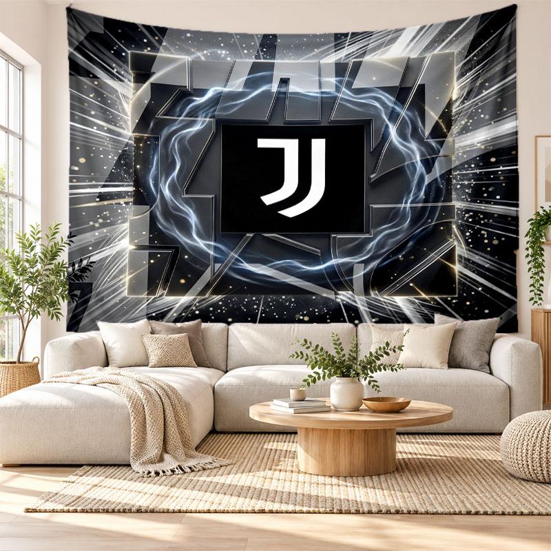 Juventus FC Wall Tapestry, Soft Fabric Wall Hanging, Decorative Backdrop For Bedroom Home Wall Art