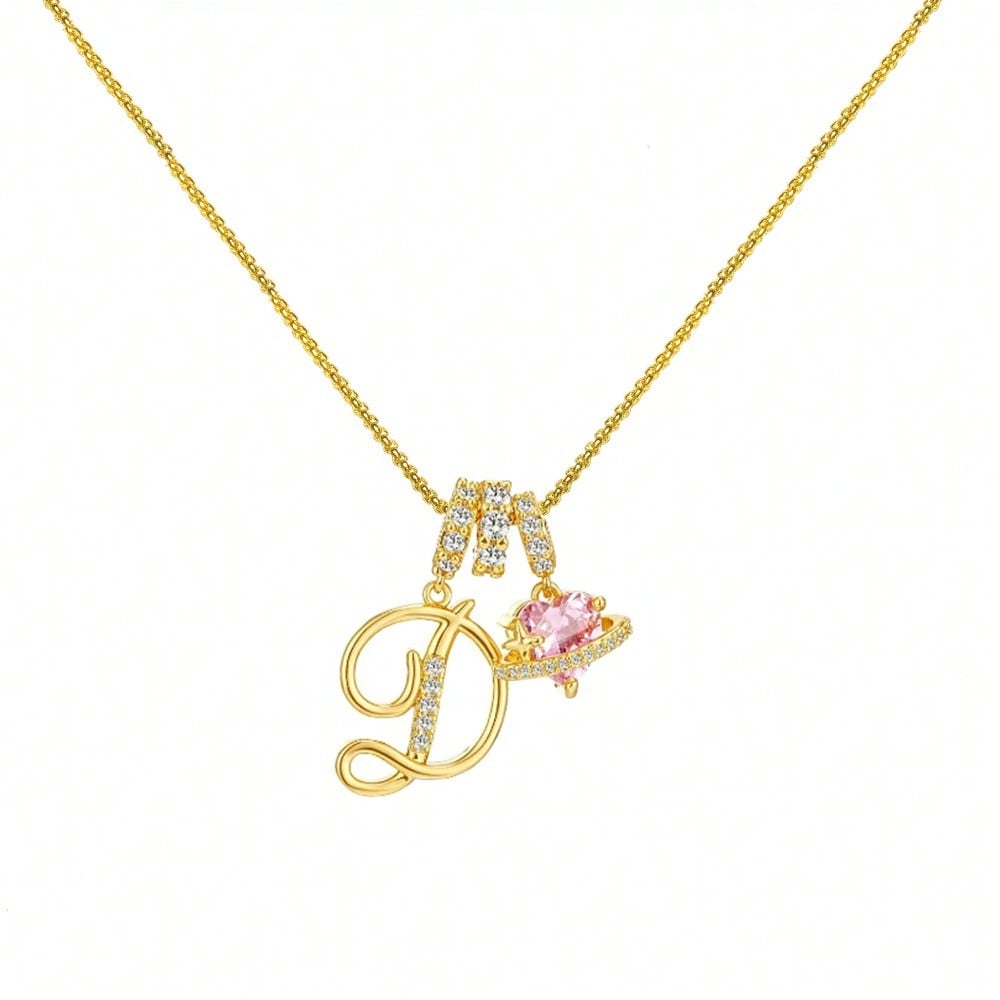 Collier Lettre Dopamine 26 Lettres Anglaises Fille Bijoux de Luxe Léger de Niche D or