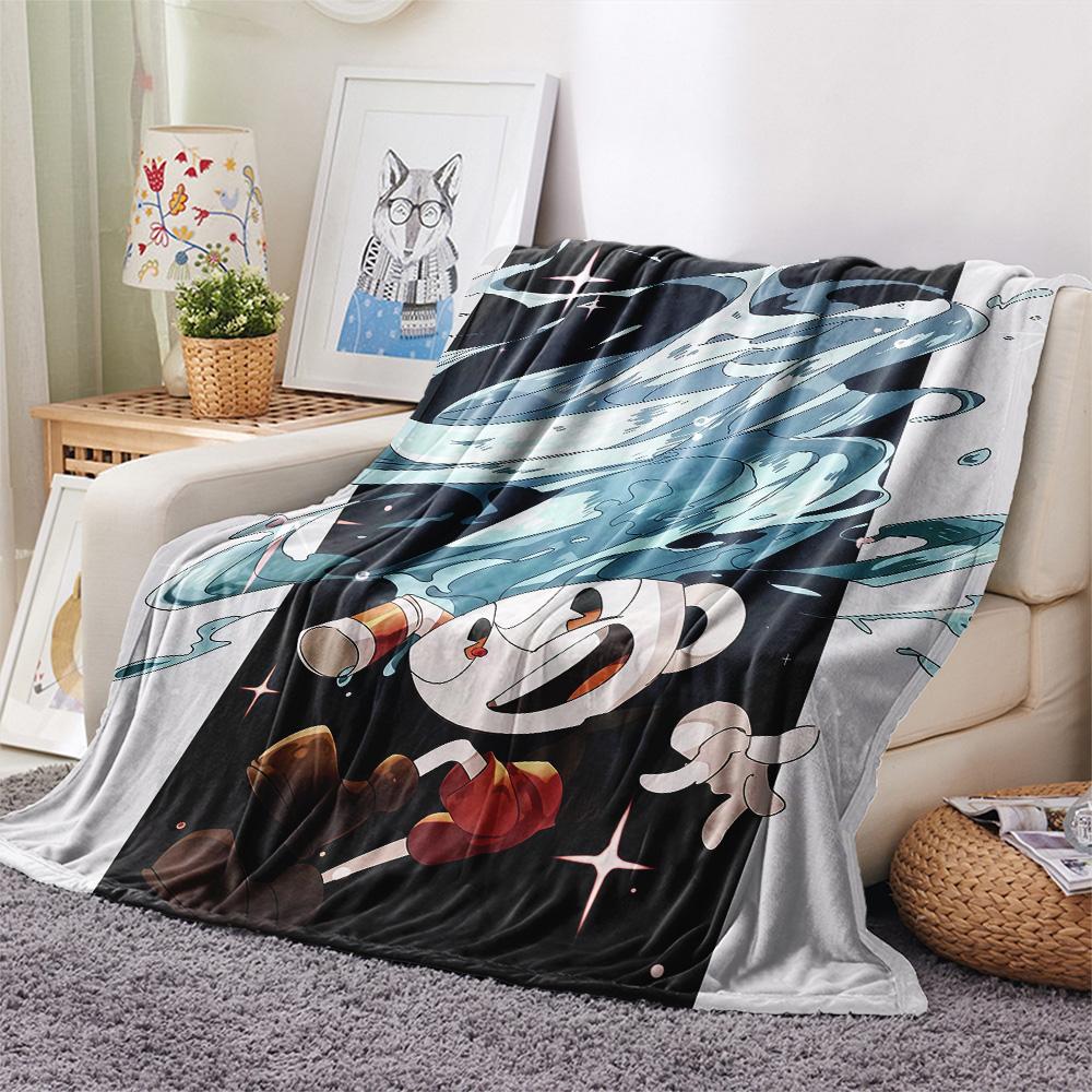 Cuphead Flannel Blanket, High quality Comfortable for All Seasons, Home Decor, Warmth and Comfort