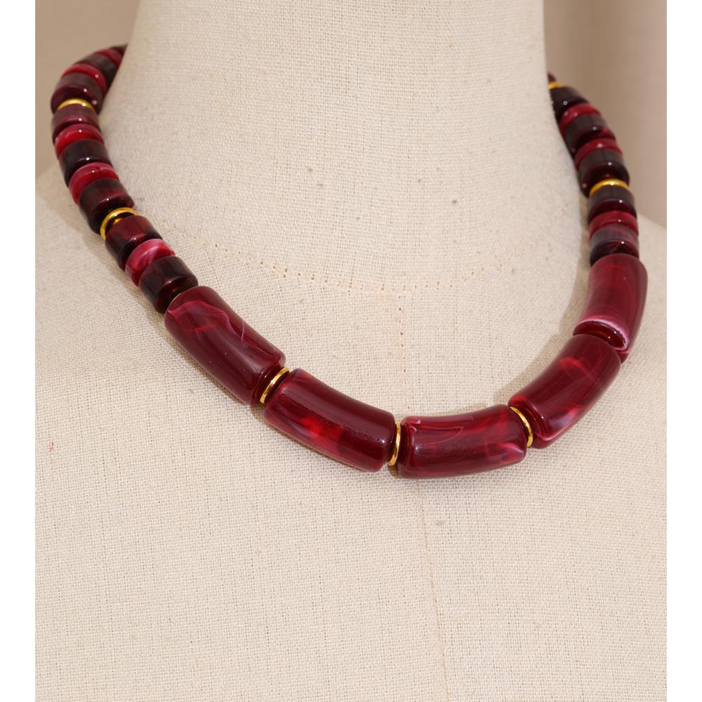Eetit Fashion Handmade Jewelry Resin Beads Chain Statement Necklace for Women Stainless Steel Waterproof Jewelry 2025 Trendy