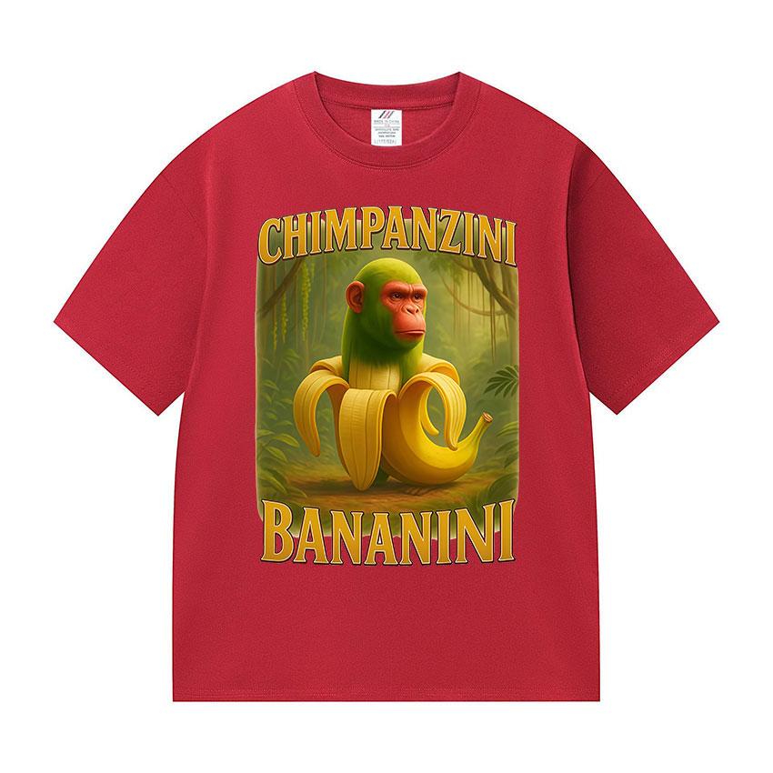 Chimpanzini Bananini Funny Banana Monkey Meme Print T-shirts Women Clothing Fashion Cotton T-shirt Unisex Summer O-Neck T-shirts
