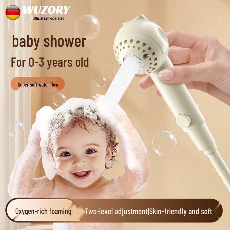 WUZORY Baby & Kids Gentle Shower Head 4-point universal interface