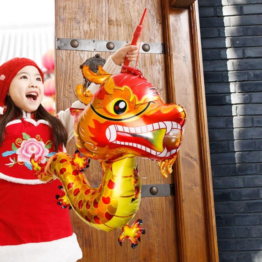 Cartoon Dragon Standing Balloon Decorative Cartoon Dragon Baby Balloon  Birthday Party