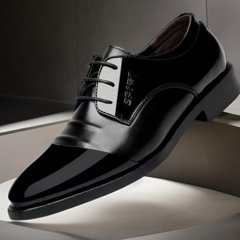 

Мужские туфли из кожи, повседневные туфли, черные, с острым носком, блестящие, деловые, формальные туфли, большие размеры 38-48, мужские, элегантные, вечерние, туфли Zapatillas 46 чёрный