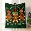 Gingerbread Men and Christmas Ornaments Patterned Flannel Blanket Perfect for the Bedroom Living Room, Sofa, or a Little Nap